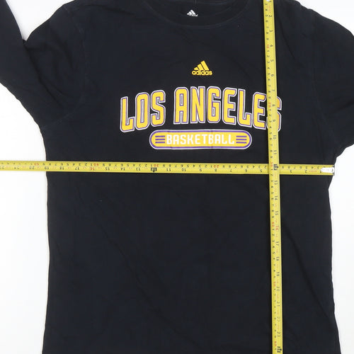 Adidas Men's Black Los Angeles Basketball Long Sleeve T-Shirt M