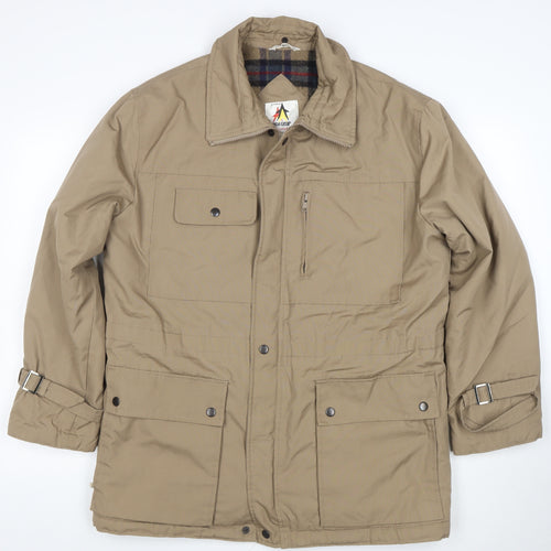 High Gear Men’s Beige Parka Jacket Size 40R Lined Outdoor Winter Coat