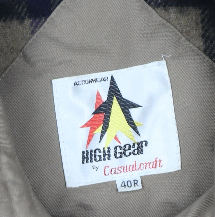 High Gear Men’s Beige Parka Jacket Size 40R Lined Outdoor Winter Coat