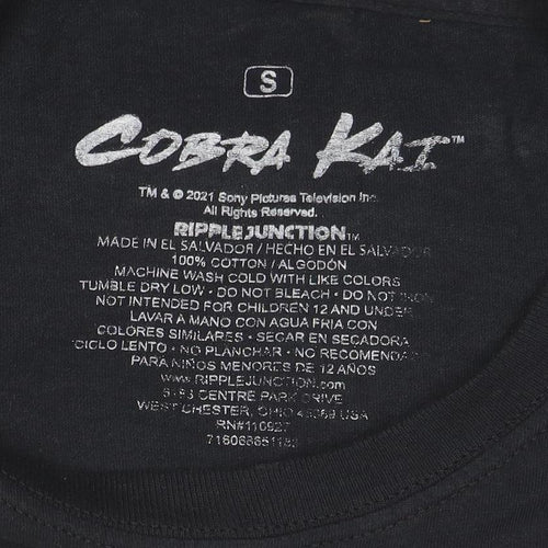 Cobra Kai Men's Black Graphic T-Shirt Small Short Sleeve Cotton