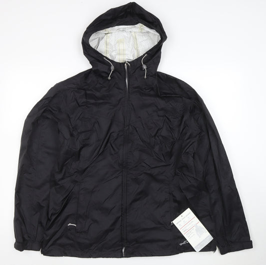 Eddie Bauer Men's Black XL Hooded Waterproof Rain Jacket