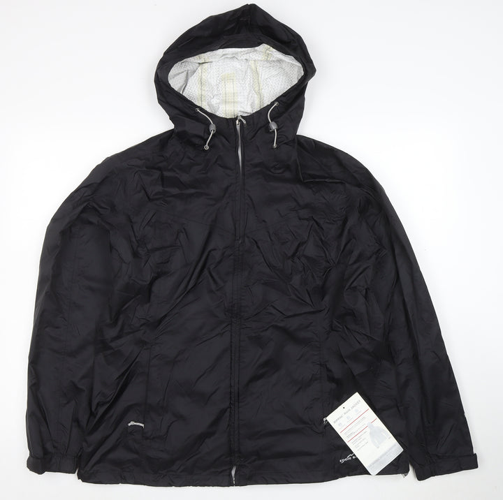 Eddie Bauer Men's Black XL Hooded Waterproof Rain Jacket