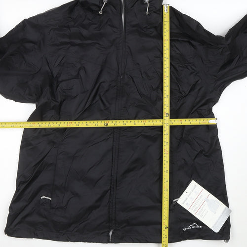 Eddie Bauer Men's Black XL Hooded Waterproof Rain Jacket