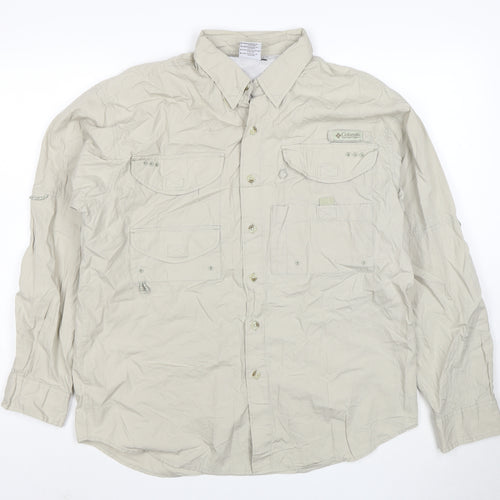 Columbia Mens Beige S Outdoor Fishing Basic Jacket Cotton Lightweight
