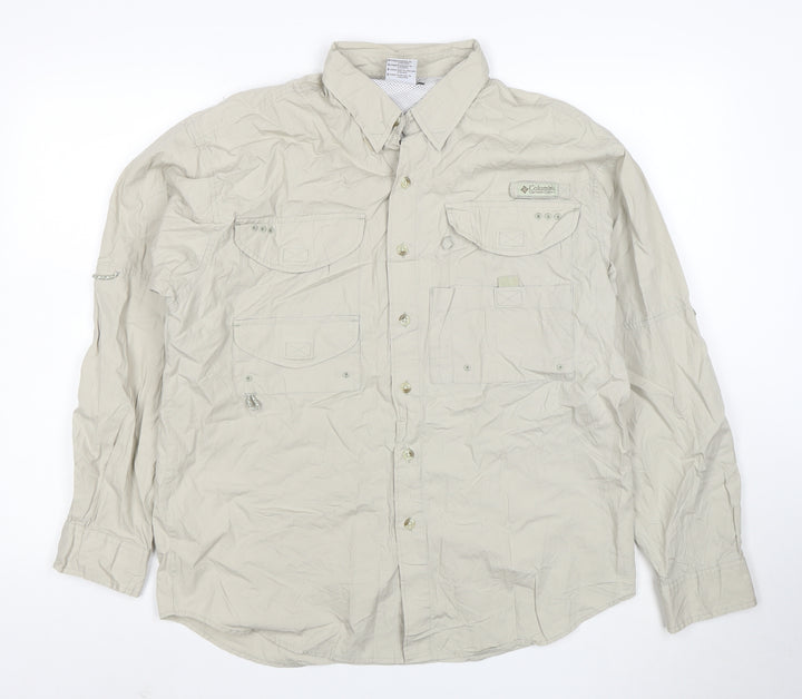 Columbia Mens Beige S Outdoor Fishing Basic Jacket Cotton Lightweight