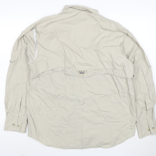 Columbia Mens Beige S Outdoor Fishing Basic Jacket Cotton Lightweight