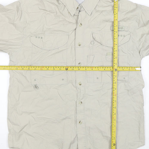 Columbia Mens Beige S Outdoor Fishing Basic Jacket Cotton Lightweight