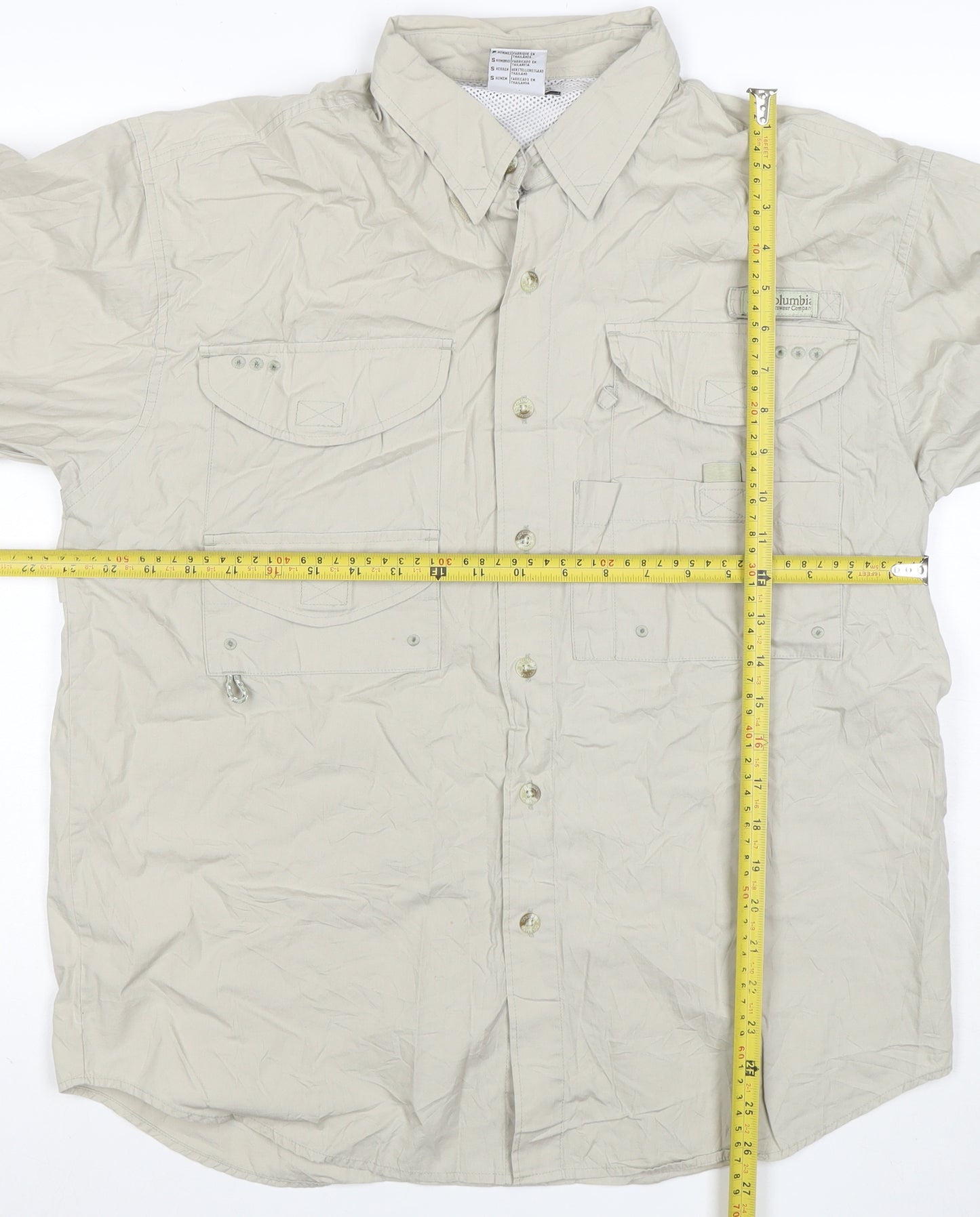 Columbia Mens Beige S Outdoor Fishing Basic Jacket Cotton Lightweight