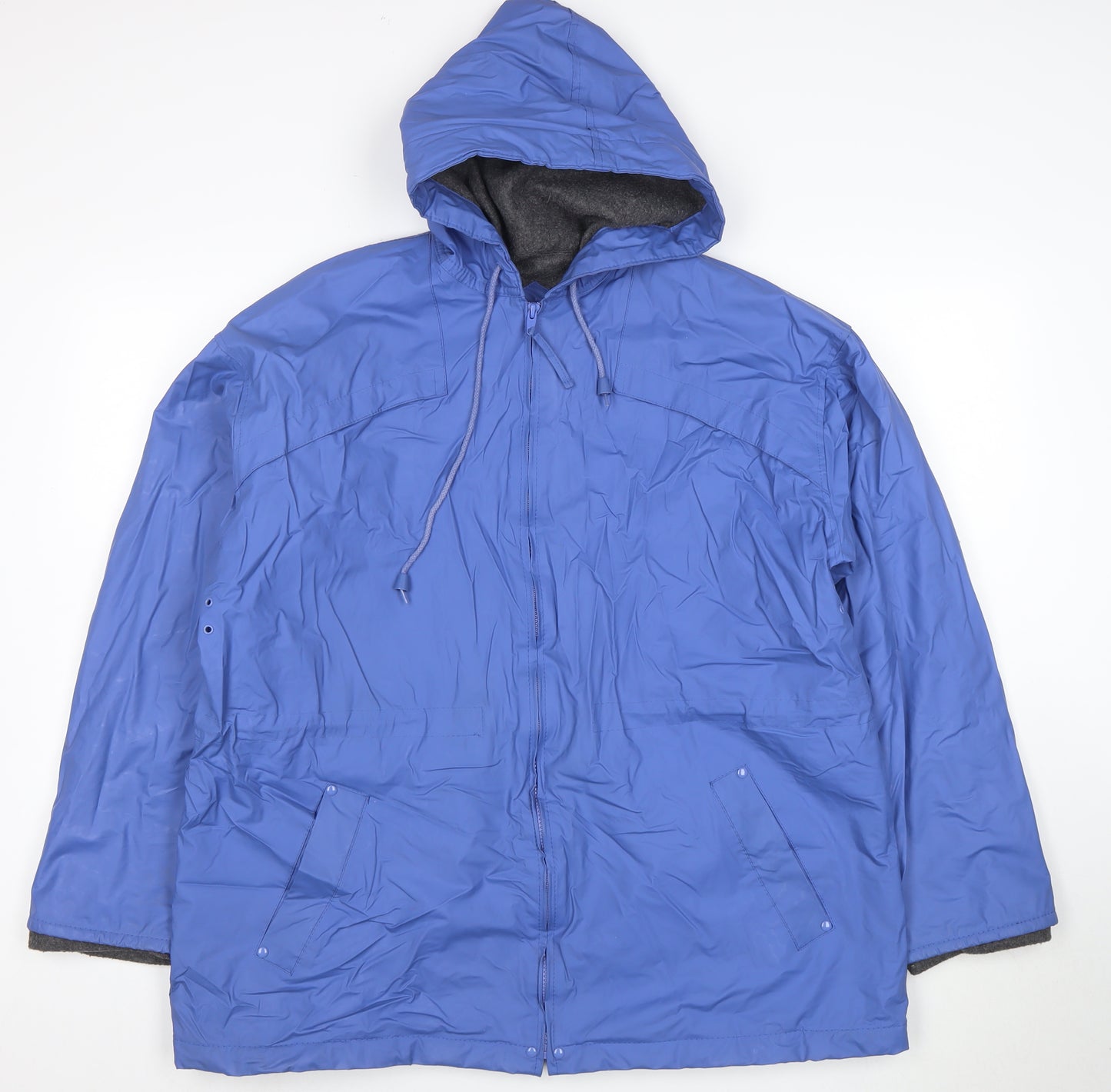 Misty Harbor Women Blue M Waterproof Hooded Rain Jacket Mid-Length