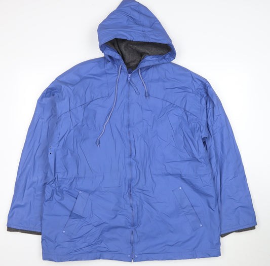 Misty Harbor Women Blue M Waterproof Hooded Rain Jacket Mid-Length