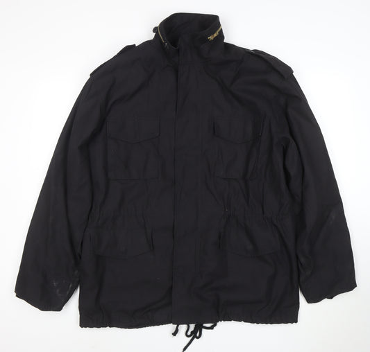 Rothco Men's Black M-65 Military Field Jacket Medium Regular Cotton Blend