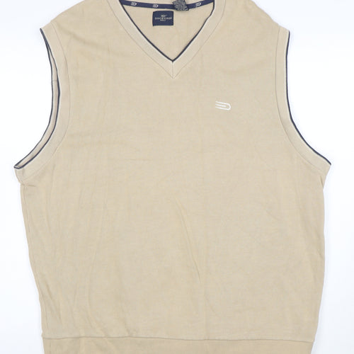 Dockers Men's Beige Cotton V-Neck Sleeveless Knit Vest XL