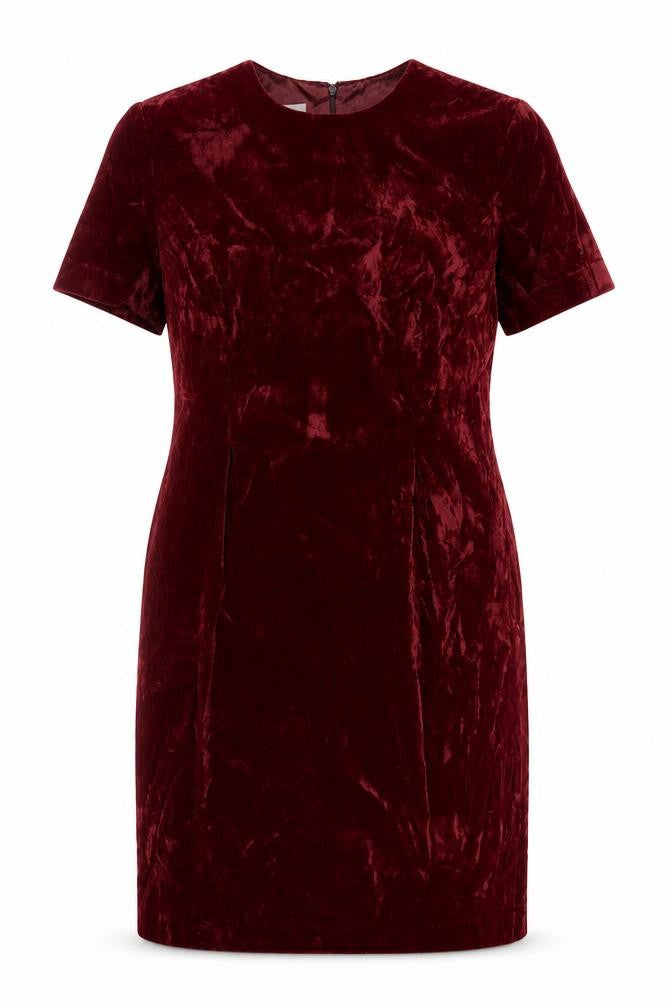 Leslie Fay Petite Women’s Red Velvet Sheath Knee Dress Size 10