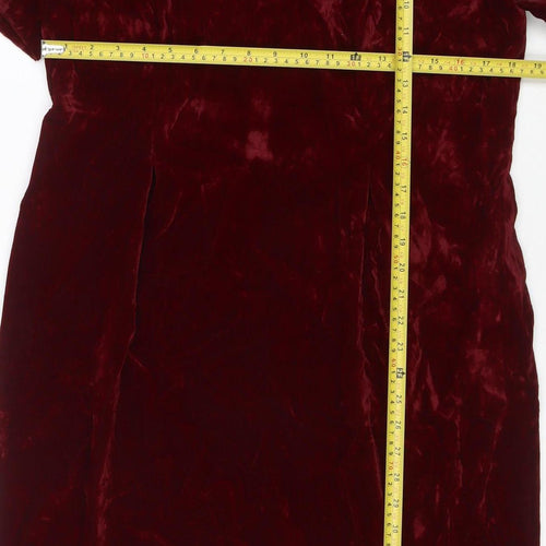 Leslie Fay Petite Women’s Red Velvet Sheath Knee Dress Size 10