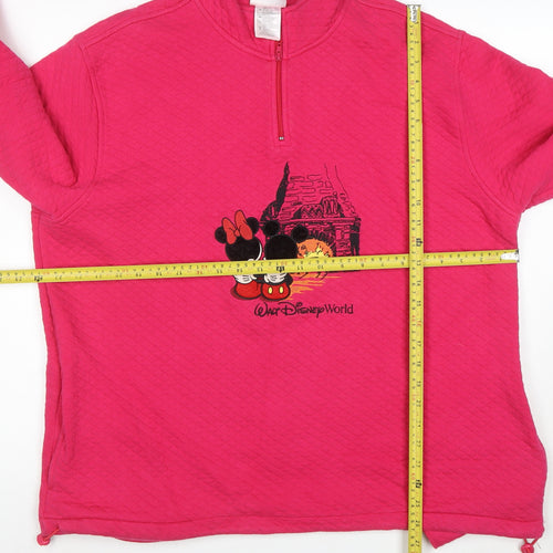 Disney Women’s Pink Walt Disney World 1/4 Zip Sweatshirt XL