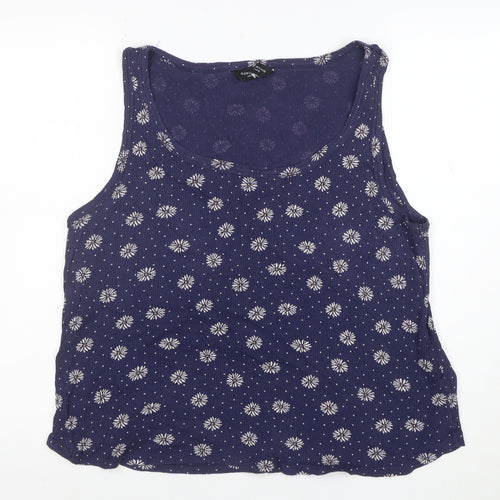 Dorothy Perkins Women's Blue Floral Cotton Tank Top Size 16