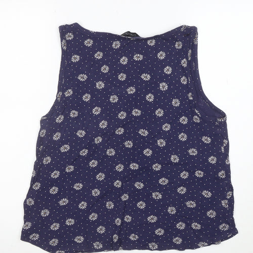 Dorothy Perkins Women's Blue Floral Cotton Tank Top Size 16
