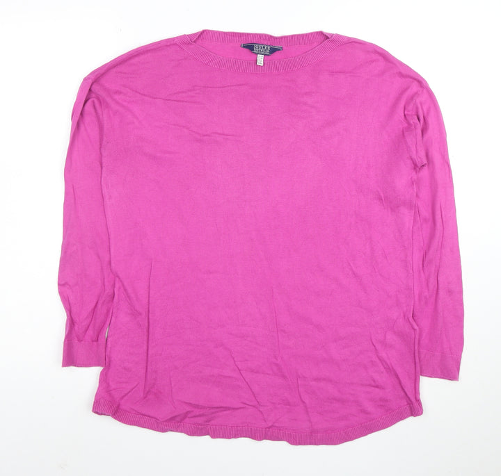 Joules Womens Pink Cotton Crew Neck Long Sleeve Jumper Size 10