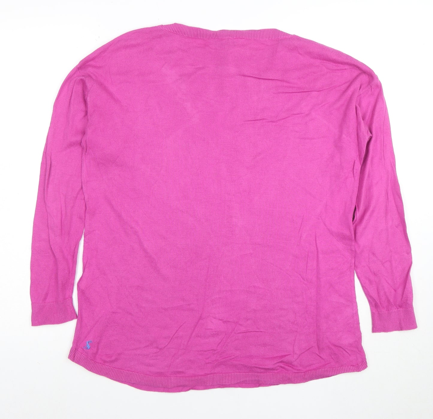 Joules Womens Pink Cotton Crew Neck Long Sleeve Jumper Size 10