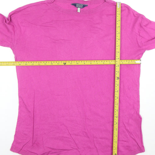Joules Womens Pink Cotton Crew Neck Long Sleeve Jumper Size 10