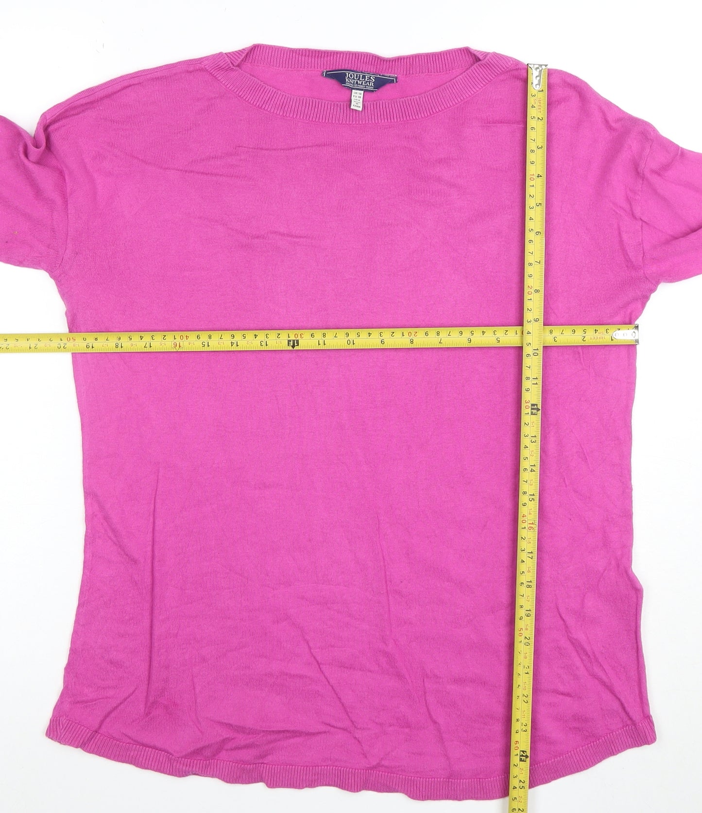 Joules Womens Pink Cotton Crew Neck Long Sleeve Jumper Size 10