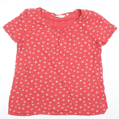 Seasalt Cornwall Women's Red Polka Dot Organic Cotton T-Shirt Size 12