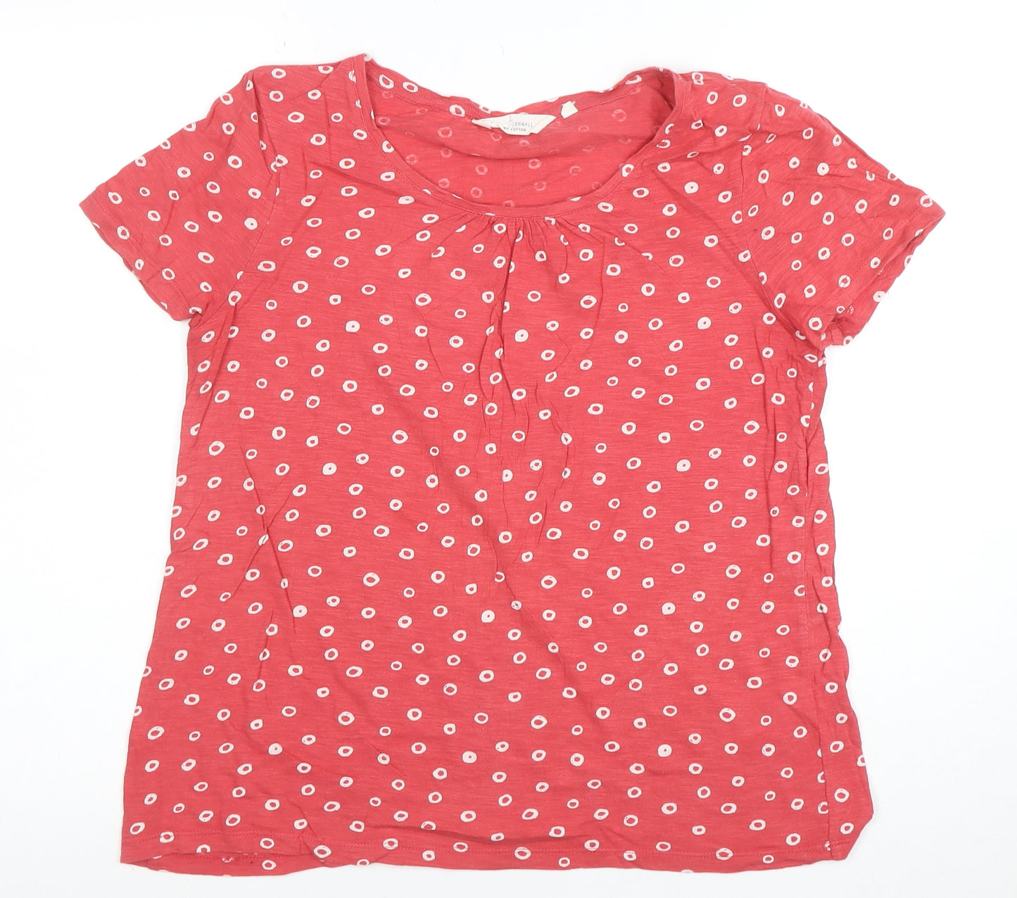 Seasalt Cornwall Women's Red Polka Dot Organic Cotton T-Shirt Size 12