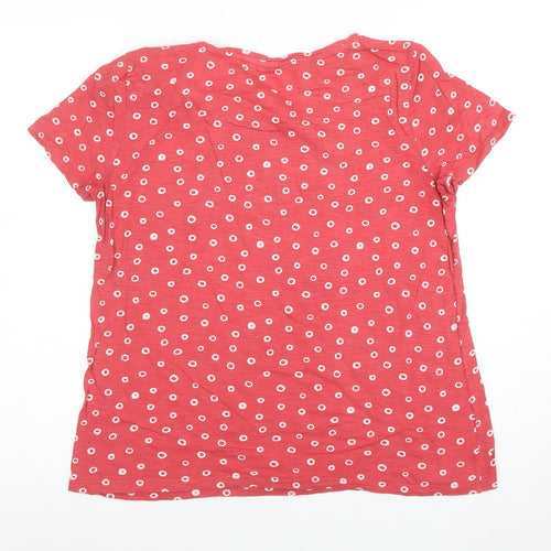 Seasalt Cornwall Women's Red Polka Dot Organic Cotton T-Shirt Size 12