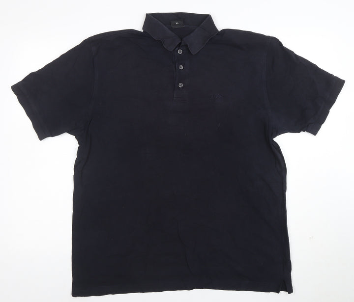 Hugo Boss Mens Black XL Pima Cotton Polo Shirt