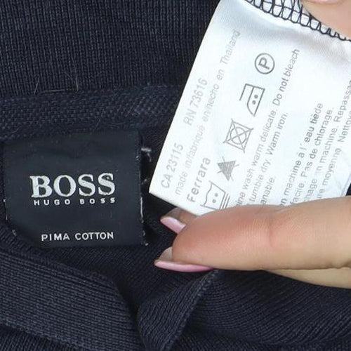 Hugo Boss Mens Black XL Pima Cotton Polo Shirt