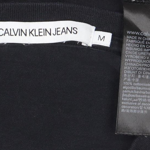 Calvin Klein Jeans Women's Black Cotton Logo T-Shirt Size M
