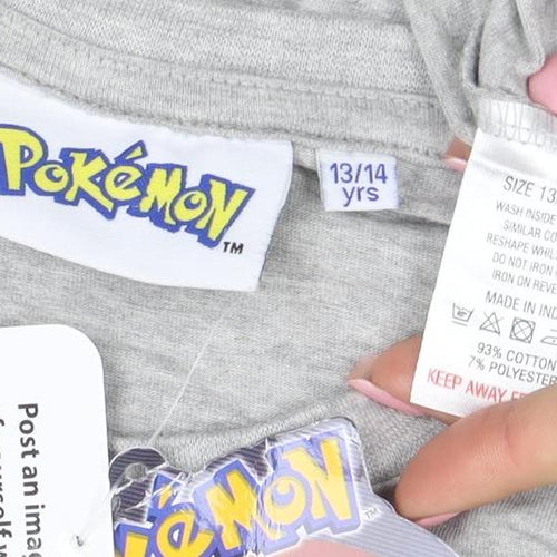 Pokémon Boys Grey Pikachu Long Sleeve T-Shirt 13-14 Years