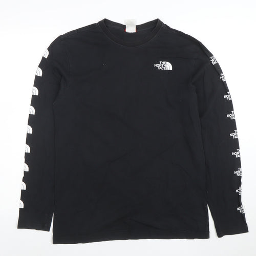 The North Face Men's Black Long Sleeve Logo Cotton T-Shirt M
