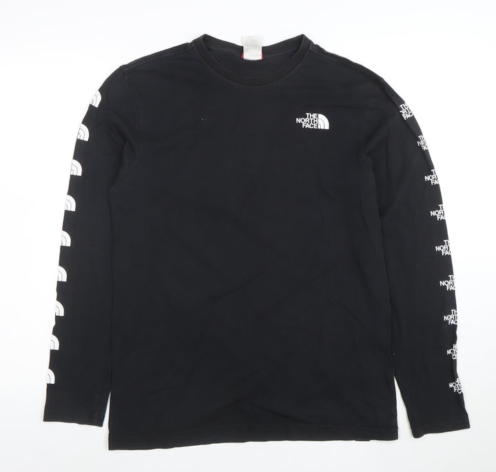 The North Face Men's Black Long Sleeve Logo Cotton T-Shirt M
