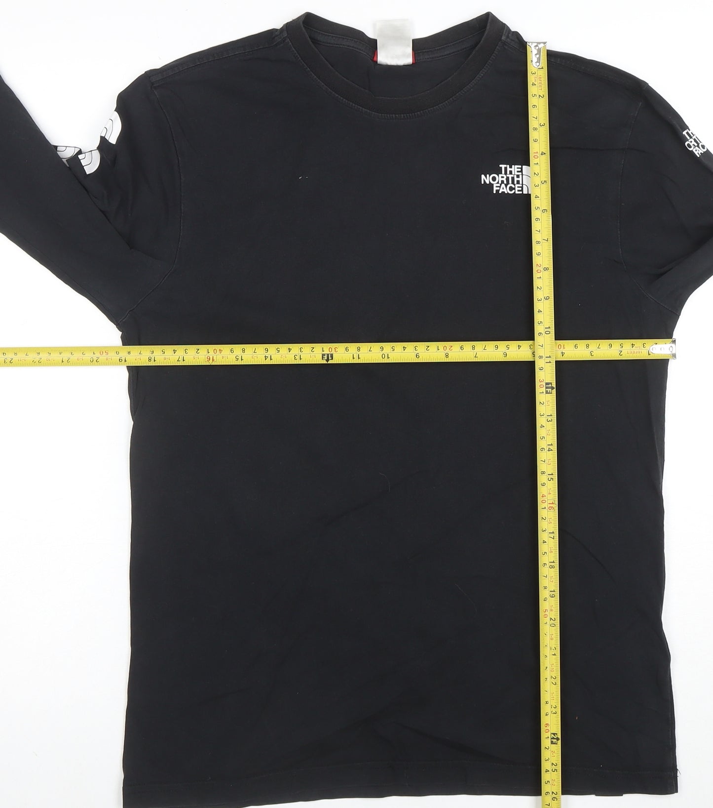 The North Face Men's Black Long Sleeve Logo Cotton T-Shirt M
