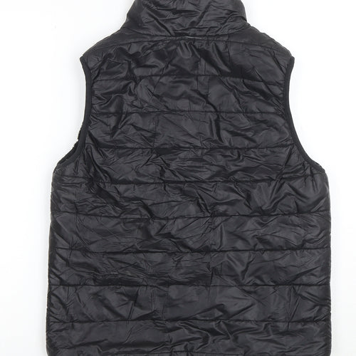 Cisono Women Black L Puffer Quilted Waistcoat Polyester Zip