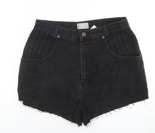 French Dressing Women’s Black Denim Cut-Off Shorts Size 12