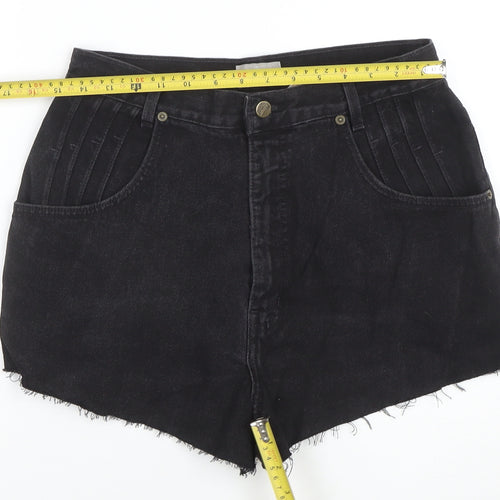 French Dressing Women’s Black Denim Cut-Off Shorts Size 12