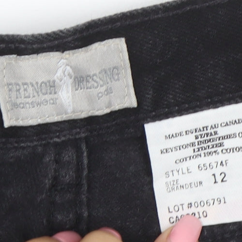French Dressing Women’s Black Denim Cut-Off Shorts Size 12