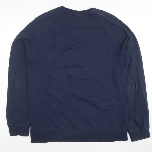 Hugo Boss Men's Blue Logo Cotton Long Sleeve T-Shirt M