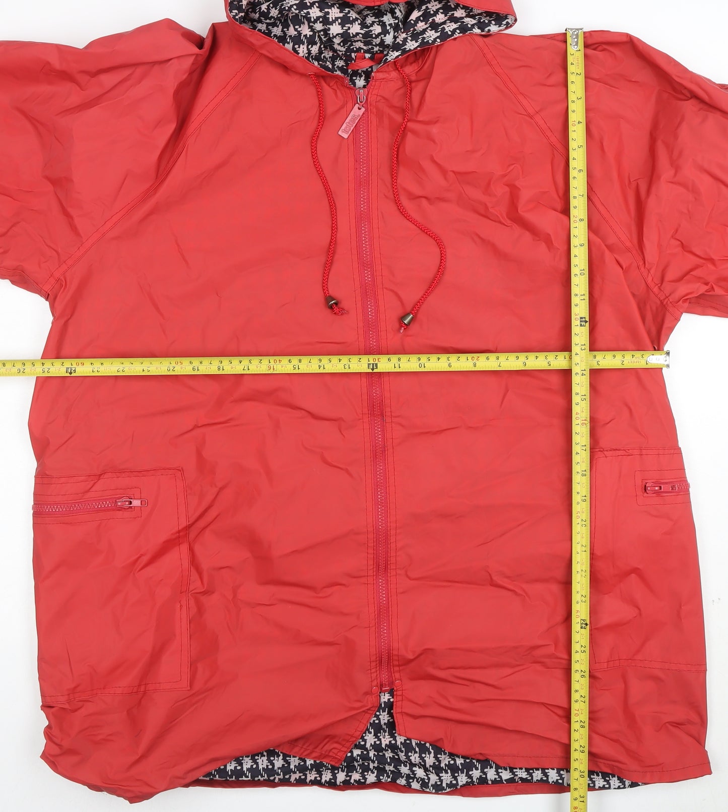 Totes Women's Red XL Hooded Waterproof Rain Jacket Coat