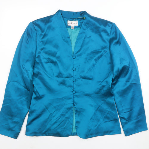 Adrianna Papell Blue Silk Women’s Size 10 Tailored Suit Jacket