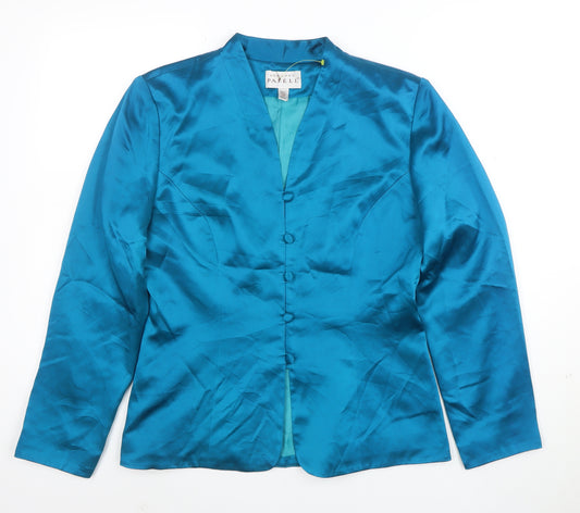 Adrianna Papell Blue Silk Women’s Size 10 Tailored Suit Jacket