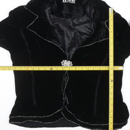 Berek Women Black Velvet Embellished Suit Jacket Size L