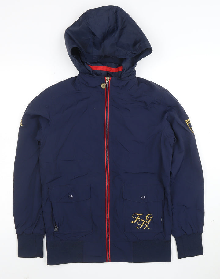 Kappa Men's Blue Hooded Windbreaker Jacket Small