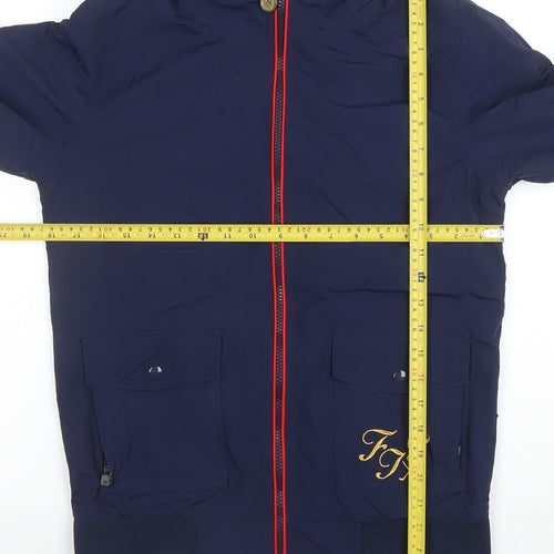 Kappa Men's Blue Hooded Windbreaker Jacket Small