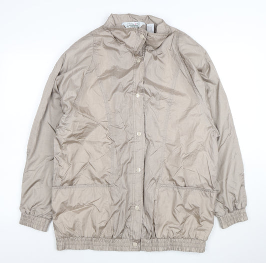 Haband Women Beige L Lightweight Nylon Lined Casual Jacket