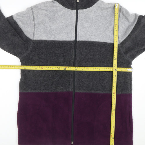Fila Women’s Grey Colourblock Fleece Full Zip Jacket Size S