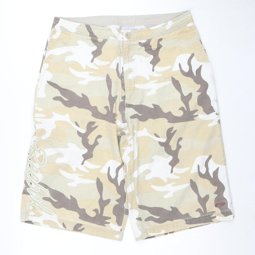 Reebok Mens Beige Camouflage Cargo Shorts XL Outdoor Style