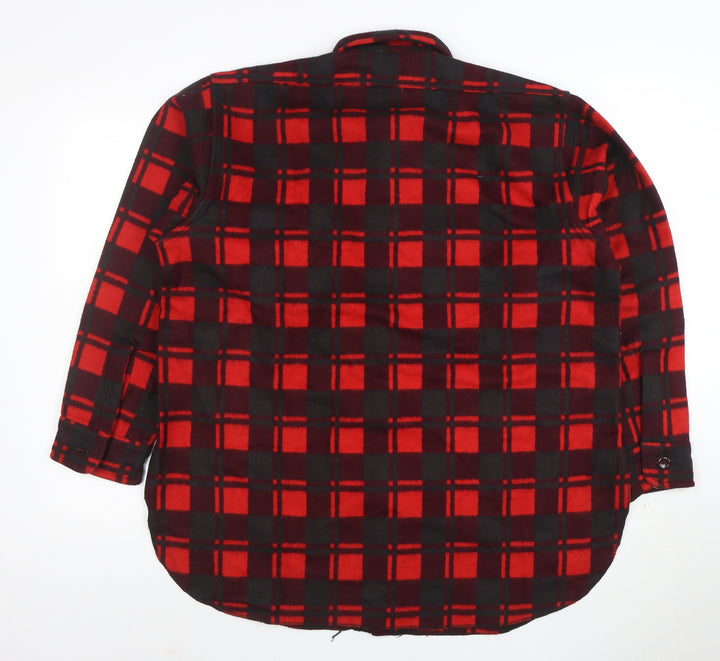 Champion Men's Red Black Flannel Plaid Button-Up Shirt Size 16.5